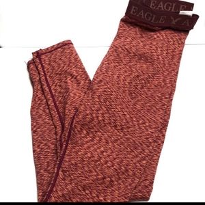 AEO marled red white soft legging high rise -M